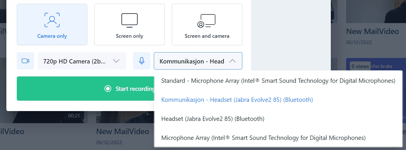Camera and Microphone Settings