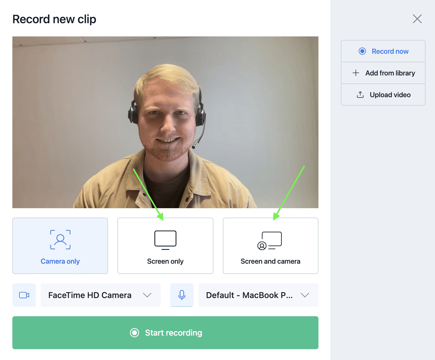 Screen Recording Options
